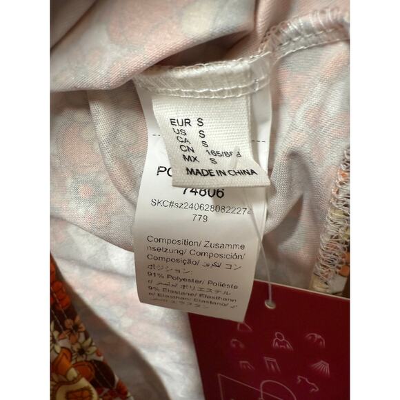 Women's High Neck Long Sleeve Floral Print Bodysuit Leotard Fall costume  Small - Picture 7 of 8